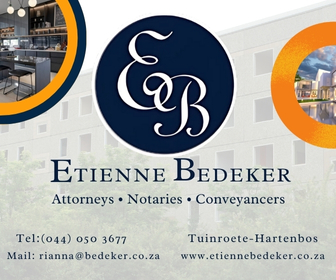 Advertisement for Etienne Bedeker Hartenbos Vertical