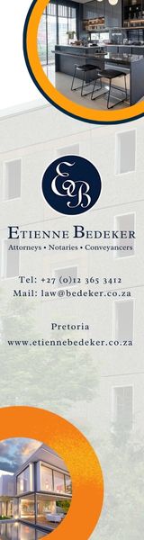 Advertisement for Etienne Bedeker Pretoria Vertical