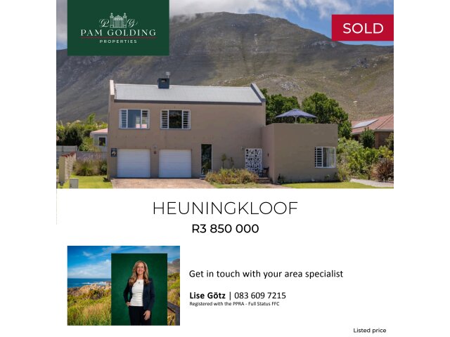 <!--[if BLOCK]><![endif]--> 16   Agapanthus Avenue, Heuningkloof, Kleinmond <!--[if ENDBLOCK]><![endif]-->